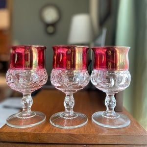Thumbprint Water Goblets : set of 3